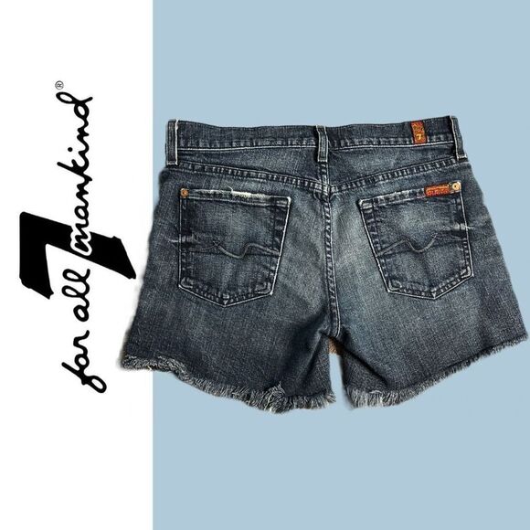 7 For All Mankind Distressed Denim Shorts - Size 26 - Picture 2 of 3